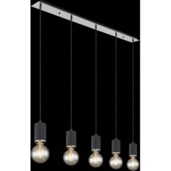 Globo Pendelleuchte Joseba 5-flammig Schwarz Matt 1150 X 100 X 1200 Mm -Globo Lighting 9007371426140 3749 S 02