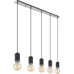 Globo Pendelleuchte Joseba 5-flammig Schwarz Matt 1150 X 100 X 1200 Mm -Globo Lighting 9007371426140 3749 S 03