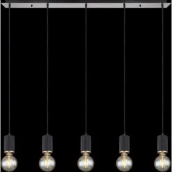 Globo Pendelleuchte Joseba 5-flammig Schwarz Matt 1150 X 100 X 1200 Mm -Globo Lighting 9007371426140 3749 S 05