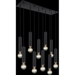 Globo Pendelleuchte Marion 10-flammig Schwarz Matt 1200 X 300 X 1200 Mm -Globo Lighting 9007371426232 3749 S 02