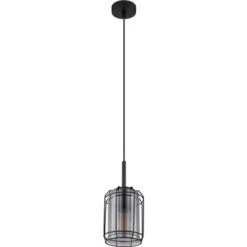 Globo Pendelleuchte Kammi 1-flammig Schwarz Matt-Rauchfarben 130 X 1200 Mm -Globo Lighting 9007371426409 3749 S 03