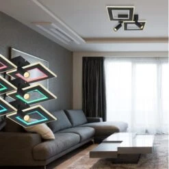 Globo LED-Deckenleuchte Marian 2-flammig Schwarz Matt 540 X 410 X 115 Mm