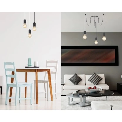 Globo Pendelleuchte Joseba 3-flammig Schwarz Matt 350 X 1600 Mm 3 Globo Pendelleuchte Joseba 3-flammig Schwarz Matt 350 X 1600 Mm