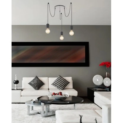 Globo Pendelleuchte Joseba 3-flammig Schwarz Matt 350 X 1600 Mm 4 Globo Pendelleuchte Joseba 3-flammig Schwarz Matt 350 X 1600 Mm – Bild 2