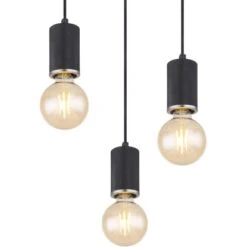 Globo Pendelleuchte Joseba 3-flammig Schwarz Matt 350 X 1600 Mm 17 Globo Pendelleuchte Joseba 3-flammig Schwarz Matt 350 X 1600 Mm -Globo Lighting 9007371429141 3749 CU 01
