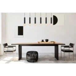 Globo Pendelleuchte Marion 6-flammig Schwarz Matt 1450 X 100 X 1200 Mm