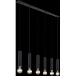 Globo Pendelleuchte Marion 6-flammig Schwarz Matt 1450 X 100 X 1200 Mm -Globo Lighting 9007371429233 3749 S 02
