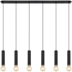Globo Pendelleuchte Marion 6-flammig Schwarz Matt 1450 X 100 X 1200 Mm -Globo Lighting 9007371429233 3749 S 04