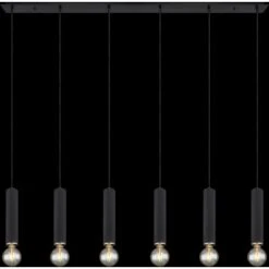 Globo Pendelleuchte Marion 6-flammig Schwarz Matt 1450 X 100 X 1200 Mm -Globo Lighting 9007371429233 3749 S 05