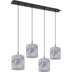 Globo Pendelleuchte Gabriele 4-flammig Schwarz Matt 1000 X 200 X 1500 Mm -Globo Lighting 9007371429721 3749 S 02