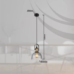 Globo Pendelleuchte Dorothea 1-flammig Schwarz 200 X 1200 Mm -Globo Lighting 9007371429752 3749 S 06