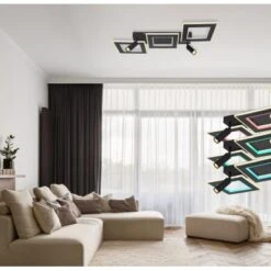 Globo LED-Deckenleuchte Marian 2-flammig Schwarz Matt 820 X 560 X 115 Mm