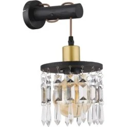 Globo Wandlampe Comma 1-flammig Schwarz-Gold 150 X 370 Mm -Globo Lighting 9007371430079 3749 S 08