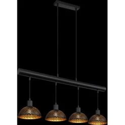 Globo Pendelleuchte Lenna 4-flammig Schwarz Matt 910 X 185 X 1200 Mm -Globo Lighting 9007371430406 3749 S 02
