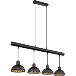 Globo Pendelleuchte Lenna 4-flammig Schwarz Matt 910 X 185 X 1200 Mm -Globo Lighting 9007371430406 3749 S 03