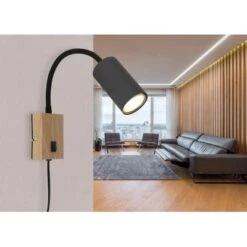 Globo Wandlampe Robby 1-flammig Graphit Dunkel 70 X 440 Mm