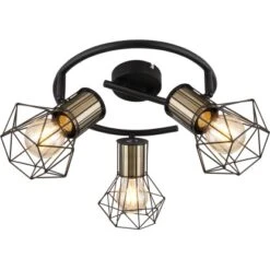 Globo Strahler Priska 3-flammig Schwarz Matt 285 X 190 Mm -Globo Lighting 9007371430642 3749 S 01