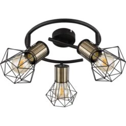 Globo Strahler Priska 3-flammig Schwarz Matt 285 X 190 Mm -Globo Lighting 9007371430642 3749 S 03