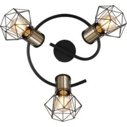 Globo Strahler Priska 3-flammig Schwarz Matt 285 X 190 Mm -Globo Lighting 9007371430642 3749 S 04