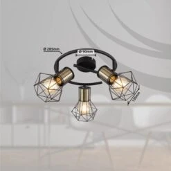 Globo Strahler Priska 3-flammig Schwarz Matt 285 X 190 Mm -Globo Lighting 9007371430642 3749 S 08