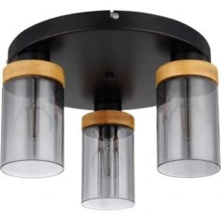 Globo Deckenleuchte Finca 3-flammig Schwarz Matt-Rauchfarben 390 X 210 Mm -Globo Lighting 9007371430703 3749 S 02