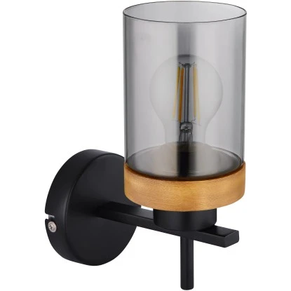 Globo Wandlampe Finca 1-flammig Schwarz Matt-Rauchfarben 100 X 235 Mm 5 Globo Wandlampe Finca 1-flammig Schwarz Matt-Rauchfarben 100 X 235 Mm – Bild 3