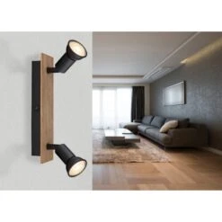 Globo Strahler Drew 2-flammig Dunkelbraun 250 X 60 X 90 Mm