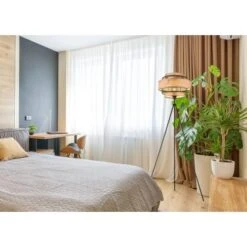 Globo Stehlampe Soeni 1-flammig Schwarz Matt 600 X 1500 Mm