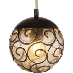 Globo Wandlampe Fitz 1-flammig Schwarz Matt-Gold Rauchfarben 150 X 360 Mm -Globo Lighting 9007371430864 3749 CU 01