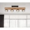 Globo Deckenleuchte Moitas 4-flammig Schwarz Matt-Rauchfarben 900 X 150 X 280 Mm -Globo Lighting 9007371430987 3749 AB 01