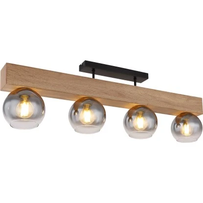 Globo Deckenleuchte Moitas 4-flammig Schwarz Matt-Rauchfarben 900 X 150 X 280 Mm 4 Globo Deckenleuchte Moitas 4-flammig Schwarz Matt-Rauchfarben 900 X 150 X 280 Mm – Bild 2