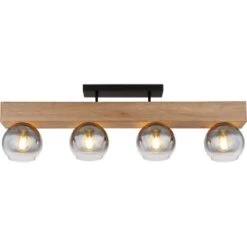 Globo Deckenleuchte Moitas 4-flammig Schwarz Matt-Rauchfarben 900 X 150 X 280 Mm 15 Globo Deckenleuchte Moitas 4-flammig Schwarz Matt-Rauchfarben 900 X 150 X 280 Mm -Globo Lighting 9007371430987 3749 S 04