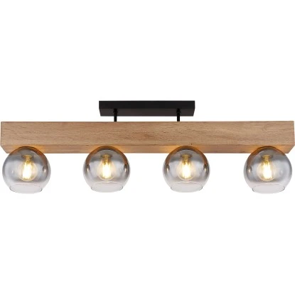 Globo Deckenleuchte Moitas 4-flammig Schwarz Matt-Rauchfarben 900 X 150 X 280 Mm 6 Globo Deckenleuchte Moitas 4-flammig Schwarz Matt-Rauchfarben 900 X 150 X 280 Mm – Bild 4