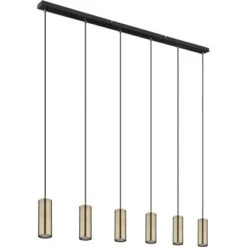 Globo Pendelleuchte Robby 6-flammig Schwarz Matt 1150 X 60 X 1200 Mm -Globo Lighting 9007371431007 3749 S 02