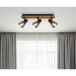 Globo Strahler Claude 3-flammig Dunkelbraun-Rauchfarben 400 X 70 X 155 Mm