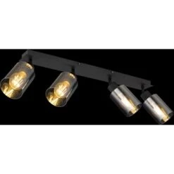 Globo Strahler Hadera 4-flammig Schwarz Matt-Rauchfarben 670 X 90 X 215 Mm -Globo Lighting 9007371431229 3749 S 02
