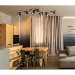 Globo Strahler Claude 6-flammig Dunkelbraun-Rauchfarben 1450 X 110 X 210 Mm