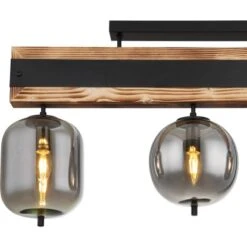 Globo Deckenleuchte 3-flammig Schwarz Matt-Rauchfarben 775 X 185 X 460 Mm 17 Globo Deckenleuchte 3-flammig Schwarz Matt-Rauchfarben 775 X 185 X 460 Mm -Globo Lighting 9007371431816 3749 CU 01