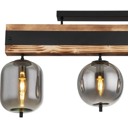 Globo Deckenleuchte 3-flammig Schwarz Matt-Rauchfarben 775 X 185 X 460 Mm 10 Globo Deckenleuchte 3-flammig Schwarz Matt-Rauchfarben 775 X 185 X 460 Mm – Bild 8