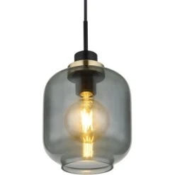 Globo Pendelleuchte 1-flammig Schwarz Matt-Bronze Rauchfarben 180 X 1200 Mm -Globo Lighting 9007371432127 3749 CU 01