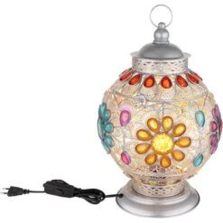 Globo Tischlampe 1-flammig Silbergrau 270 X 395 Mm -Globo Lighting 9007371432134 3749 S 04