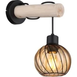 Globo Wandlampe Paulo 1-flammig Schwarz Matt 130 X 300 Mm