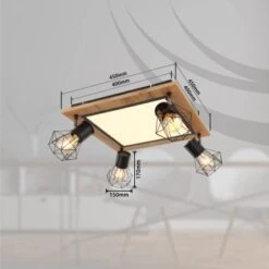 Globo LED-Deckenleuchte Priska 5-flammig Schwarz Matt 450 X 450 X 225 Mm -Globo Lighting 9007371433391 3749 S 12