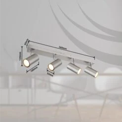 Globo Strahler Robby 4-flammig Nickel Matt 560 X 60 X 120 Mm -Globo Lighting 9007371433537 3749 S 05