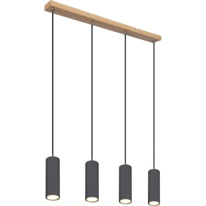 Globo Pendelleuchte Robby 4-flammig Graphit Dunkel 650 X 60 X 1200 Mm 4 Globo Pendelleuchte Robby 4-flammig Graphit Dunkel 650 X 60 X 1200 Mm – Bild 2