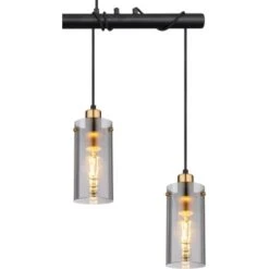 Globo Pendelleuchte Fanni 4-flammig Schwarz Matt-Rauchfarben 850 X 100 X 1200 Mm 17 Globo Pendelleuchte Fanni 4-flammig Schwarz Matt-Rauchfarben 850 X 100 X 1200 Mm -Globo Lighting 9007371433629 3749 CU 01