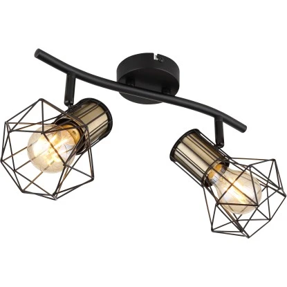 Globo Strahler Priska 2-flammig Schwarz Matt 340 X 130 X 190 Mm 4 Globo Strahler Priska 2-flammig Schwarz Matt 340 X 130 X 190 Mm – Bild 2