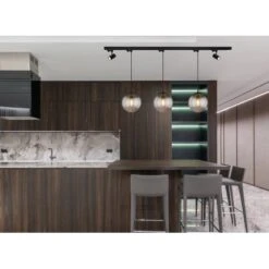 Globo Deckenleuchte Blama 5-flammig Schwarz Matt-Rauchfarben 193 X 25 X 120 Cm