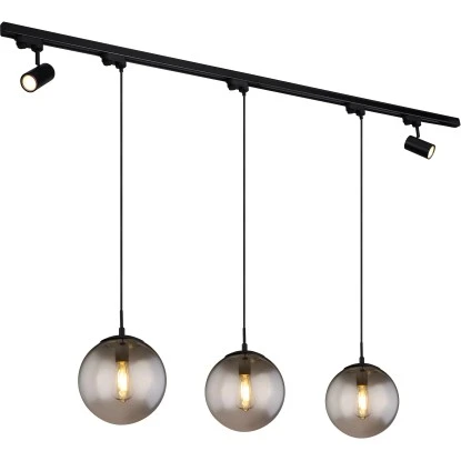 Globo Deckenleuchte Blama 5-flammig Schwarz Matt-Rauchfarben 193 X 25 X 120 Cm 4 Globo Deckenleuchte Blama 5-flammig Schwarz Matt-Rauchfarben 193 X 25 X 120 Cm – Bild 2