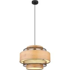 Globo Pendelleuchte Soeni 1-flammig Schwarz Matt 450 X 1200 Mm -Globo Lighting 9007371433834 3749 S 01